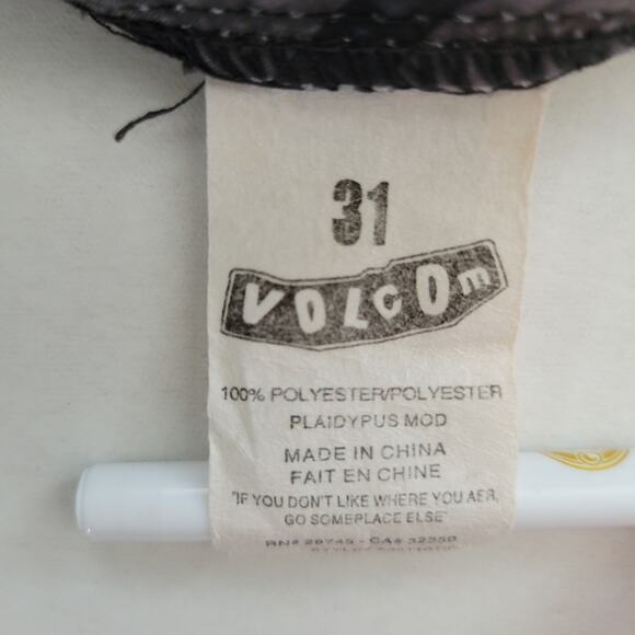 Volcom Board Shorts Men's Size 31 Swim Trunks Black Green Graphic 10" inseem - Picture 6 of 9